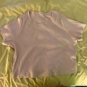 Baby pink uniqlo ribbed shirt